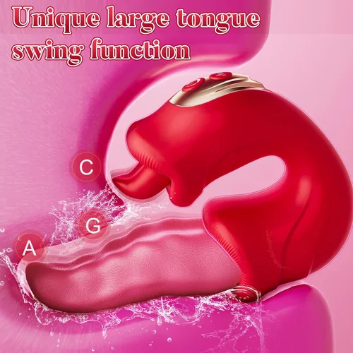 Vista 3 de Vibrador para Adultos, Juguetes Sexuales para Mujeres, Potente Vibrador de Lengua con Péndulo y Dildo de Empuje Controlado por APP con 10 Modos