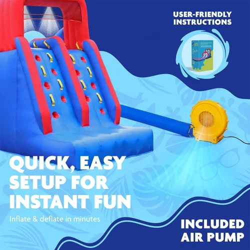 Vista 6 de SUNNY & FUN Parque acuático inflable del tobogán acuático del chapoteo Heavy-Duty Oxford Blow-Up Water Slides for Kids Backyard Climbing Walls