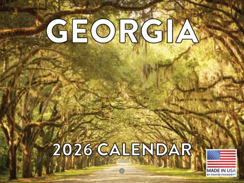 Vista 123 de Calendario de Alabama 2026 para pared, 12 meses, mensual, recuerdos escénicos de AL Hecho en Estados Unidos