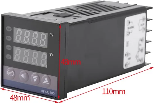 Vista 2 de Kit de controlador de temperatura PID LED REX-C100 con 40A SSR K Tipo Sensor de sonda AC 110V-240V 32.0 °F~2,372.0 °F Función de alarma para equipos
