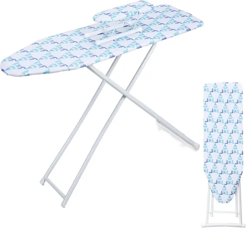 Vista 11 de Tabla de planchar, tabla de planchar de tamaño matrimonial con soporte para planchar, tabla de planchar ligera con altura ajustable, cubierta extra