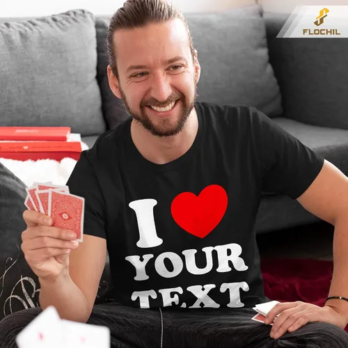 Vista 5 de Camisa personalizada con foto personalizada con texto en inglés "I Heart My Girl", regalo para ella, pareja, novia