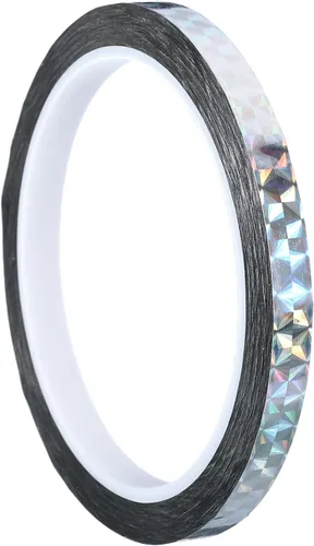 Vista 25 de PATIKIL Cinta prisma de 0.2 pulgadas x 55 yardas, adhesivo reflectante holográfico metalizado para detallar decoración de pared, arte, azul