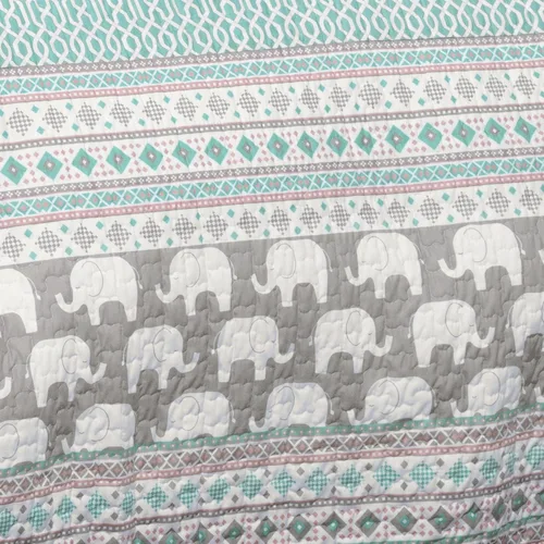 Vista 8 de Juego de ropa de cama de decoración exuberante, Rosa y turquesaPINK & TURQUOISE), Full/ Queen Rosa & Turquesa