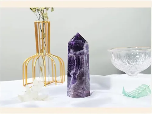 Vista 4 de Varita de punta de cristal natural grande para terapia de meditación de chakras Reiki, 4 pulgadas