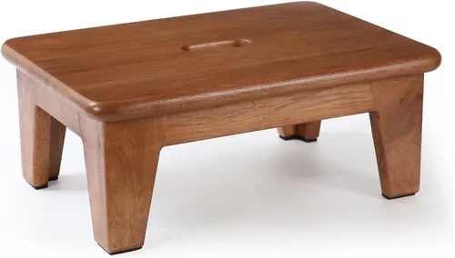 Vista 8 de CONSDAN Taburete escalón para cama, roble cultivado en Estados Unidos, taburete de madera para adultos y personas mayores, 6.5 pulgadas de alto