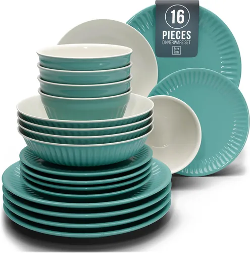 Vista 42 de Juego de vajilla de gres para 4 personas 12 piezas – Juego de platos y cuencos negros mate – Apto para lavavajillas, microondas y resistente a