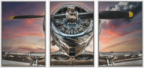 Vista 11 de wall26 Lienzo enmarcado para pared, juego de arte exótico tropical, océano, mar, avión, puesta de sol, transporte, fotografía, realismo, decorativo
