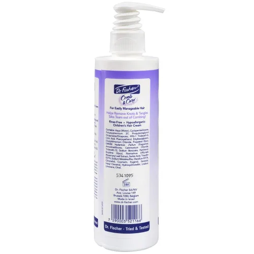 Vista 8 de Dr. Fischer Desenredante para el cabello, crema sin enjuague para niños, rico en aceite de romero y vitamina B5. Para un cabello fácil de peinar, 22