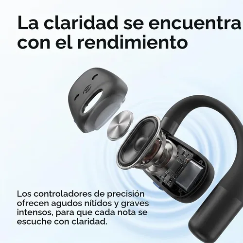 Vista 4 de Raycon Everyday - Auriculares de oreja abierta, doble micrófono, 40H, color Negro
