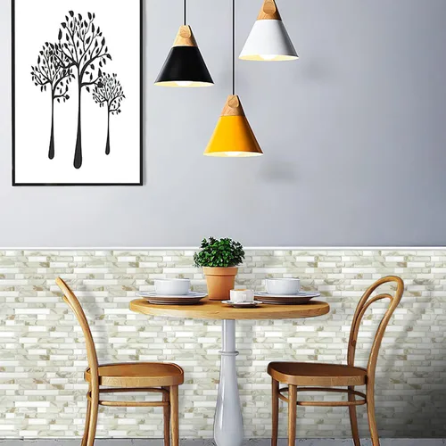 Vista 7 de STICKGOO Azulejos Adhesivos de Diseño Más Grueso para Protector contra Salpicaduras, 12"×12" Azulejos Adhesivos para Protector de Cocina, Azulejos
