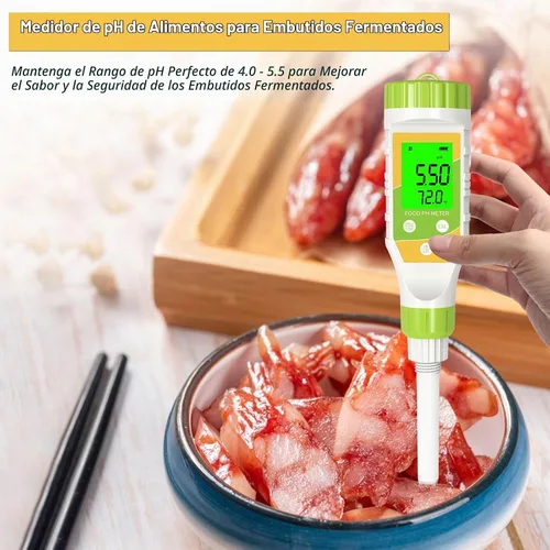 Vista 6 de Medidor de pH digital para alimentos Salsa picante Conservas de pH de alimentos Probador de pH de alimentos 0.01 Resolución de alta precisión