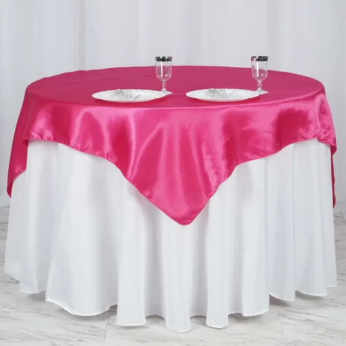 Vista 47 de Efavormart Paquete de 5 Sobremanteles Cuadrados de Satén de 60" para Decoraciones de Mesa de Bodas, Catering y Fiestas, Cubierta de Mantel Negro