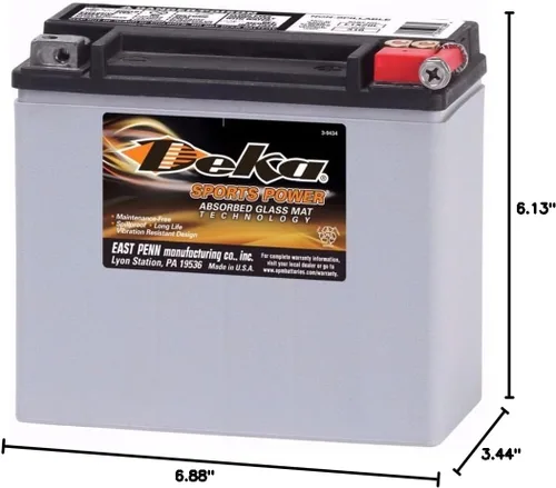 Vista 2 de Deka Power Sports ETX20L batería