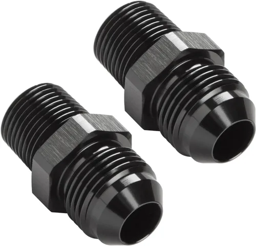 Vista 10 de 3AN macho Flare a 1/4 NPT tubo macho 90 grados codo adaptador unión aluminio negro