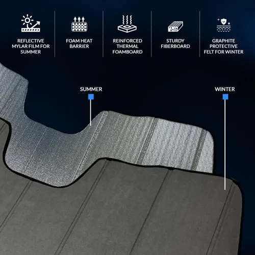 Vista 2 de SS-270 - Parasol para parabrisas delantero de automóvil compatible con Nissan Leaf ZE0 2010-2017 Protector solar estilo acordeón de ajuste