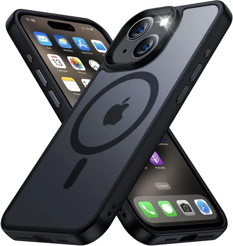 Vista 56 de Tigowos Funda Magnética para iPhone Air Compatible con MagSafe Resistente a Caídas de 16 Pies Cubierta Trasera con Sensación de Piel Mate a Prueba