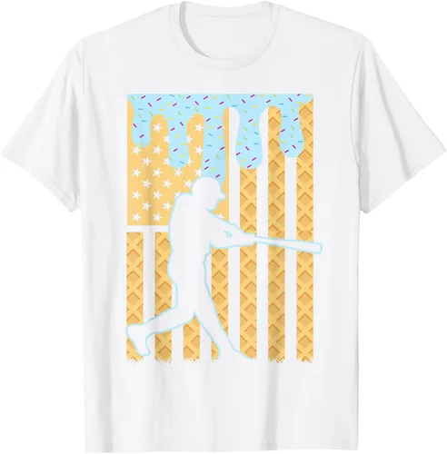 Vista 97 de Camiseta de béisbol Drip Boys Dripping Ice Cream Baseball American Flag, Negro -, Pequeña