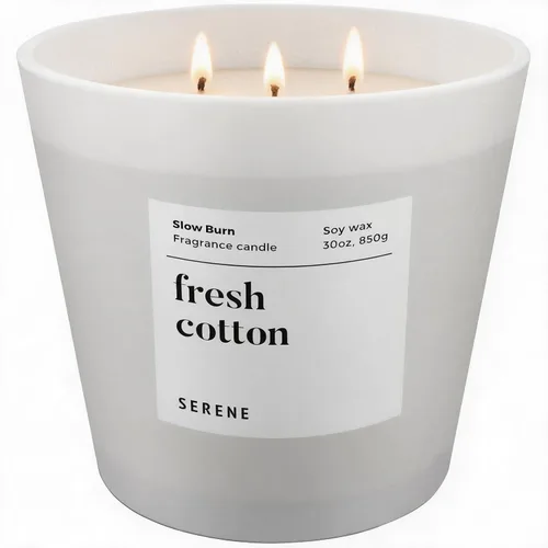 Vista 13 de Hidden Label Serene Collection - Vela perfumada grande, madera ámbar y jazmín, vela enorme de 30 onzas con 3 mechas, velas de soja natural