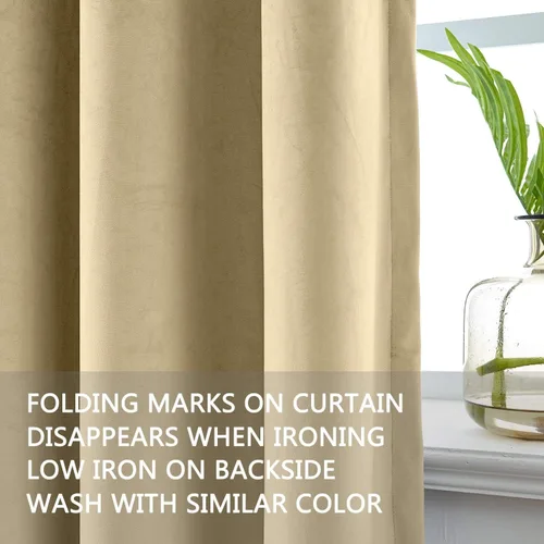 Vista 63 de cololeaf Panel de cortinas opacas de terciopelo con forro para cine en casa, cortina de ganchos planos para barra transversal o pista, 100 pulgadas