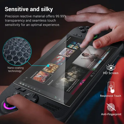 Vista 4 de CoBak Protector de pantalla de vidrio templado 9H para ASUS ROG Xbox Ally y ROG Xbox Ally X 2025 de 7 pulgadas, instalación de alineación