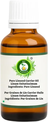 Vista 2 de Aceite de linaza Linum Usitatissimum 100% puro natural para cocinar para pintar para cabello prensado en frío 0.2 fl oz 0.169 oz por