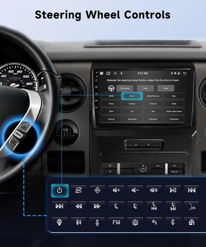 Vista 5 de Radio de Coche 8Core 4+64G para Ford F150 2009 2010 2011 2012 Carplay Inalámbrico Android Auto, Radio IPS de 9", Android/GPS WiFi/32EQ