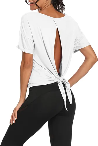 Vista 20 de Bestisun - Camisetas de tirantes para mujer con espalda abierta, ropa deportiva para entrenamiento, yoga y ejercicio Verde militar