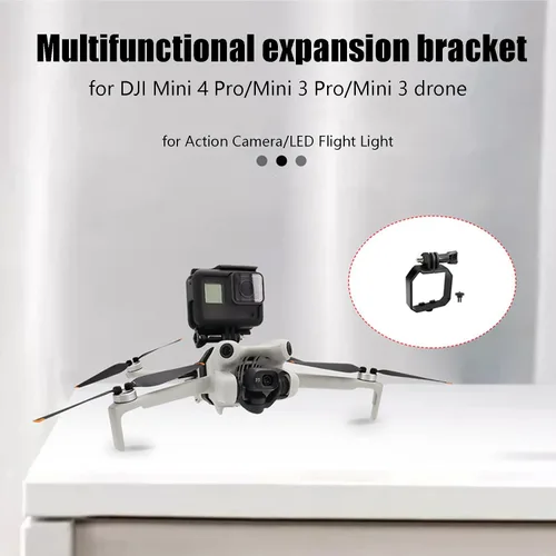 Vista 2 de Mini 4 Pro Drone Soporte de extensión para cámara de transporte superior con adaptador de montaje de trípode de tornillo de 1/4 compatible con DJI