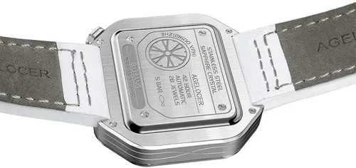 Vista 5 de AGELOCER Reloj cuadrado luminoso de acero inoxidable de lujo automático mecánico para hombre
