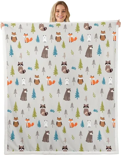 Vista 18 de Erosebridal - Mantas de bebé unisex para niños y niñas, mantas de guardería de animales de granja de minky 40x50, manta sherpa con diseño de tractor
