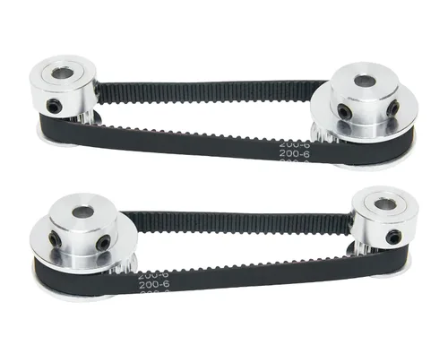 Vista 3 de Juego de 2 piezas 2GT Polea de distribución de aluminio 20 y 36 dientes 5 mm de orificio Rueda sincrónica con 2 piezas Longitud de 200 mm, ancho