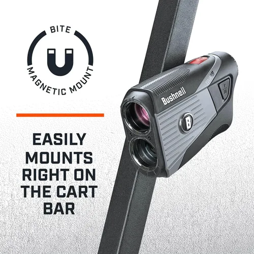 Vista 4 de Bushnell Tour V5 Golf Telémetro láser, Pinseeker, Visual JOLT, BITE Magnetic Mount, Next Level Clarity and Brightness, modelo sin pendiente