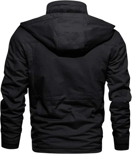 Vista 2 de CRYSULLY - Abrigo de invierno con capucha extraíble para hombre