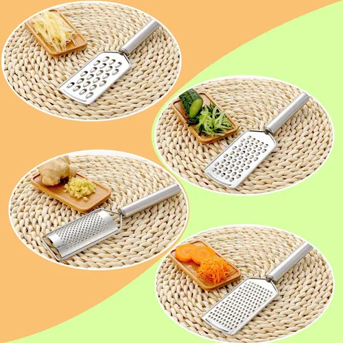 Vista 5 de Rallador de queso de mano, rallador de queso de acero inoxidable, ralladores de limón, pelador de verduras de cocina, rallador de alimentos