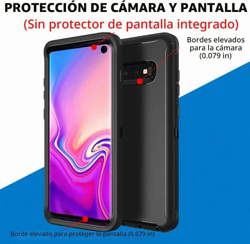 Vista 4 de Funda para Samsung Galaxy S10E, Bisbkrar Phone Case [grado militar] 3 en 1 resistente a prueba de golpes, resistente cubierta de parachoques