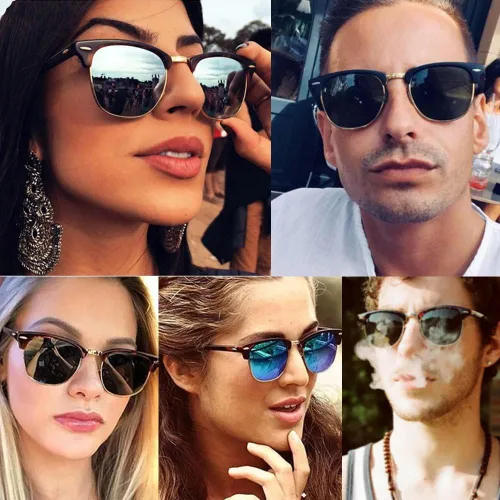 Vista 3 de Pro Acme Gafas de sol polarizadas clásicas sin montura con remaches metálicos