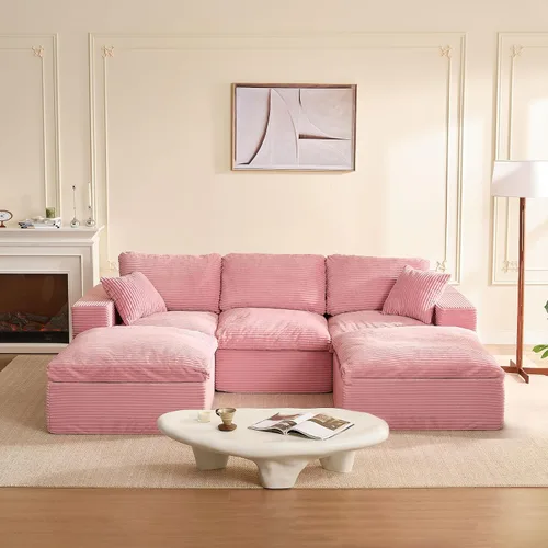 Vista 24 de Sofás seccionales de 106.3 pulgadas para sala de estar, sofá en nube, sofá modular seccional, sofá convertible, sofá de asiento profundo, juego