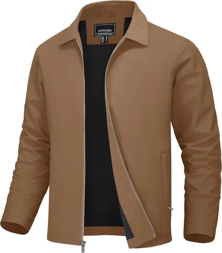 Vista 17 de MAGNIVIT Chaquetas ligeras para hombre, cortavientos ligeros, con cremallera completa, elegante, abrigo de golf, negocios, trabajo, vestido casual