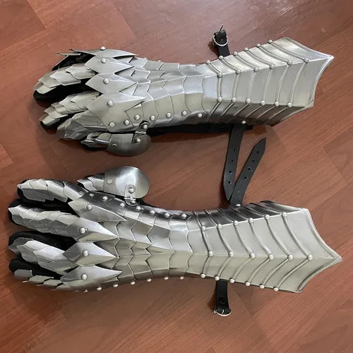 Vista 3 de AnNafi Guanteletes de fantasía SCA Armor Guanteletes Guantes de hierro Guantes de armadura medievales totalmente funcionales hechos a mano