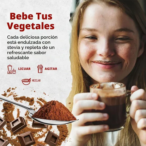 Vista 5 de Barlean's Polvo de verduras de chocolate, mezcla de bebida superalimentaria