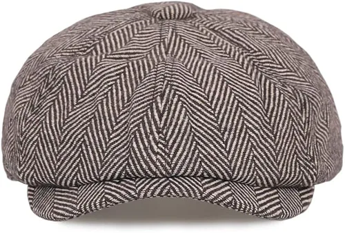 Vista 2 de Newsboy - Gorra para hombre, diseño de espiga, diseño de tweed, diseño de hiedra y gatsby, estilo vintage