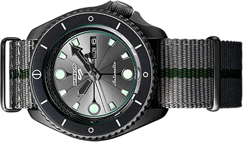 Vista 2 de Seiko 5 Sports Boruto Naruto Reloj automático Shikamaru SRPF75K1 Gris Reloj deportivo