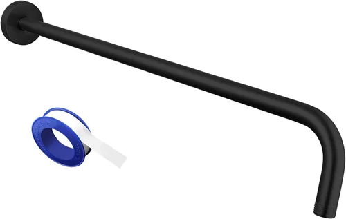 Vista 9 de Brazo de ducha Voolan con brida y cinta de teflón, brazo de cabezal de ducha extensible para cabezal de ducha fijo de baño, acero inoxidable sólido