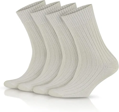 Vista 2 de GoWith 4-5 pares de calcetines unisex naturales 97% algodón, cómodos, cómodos, transpirables, sin costuras, calcetines casuales para hombres