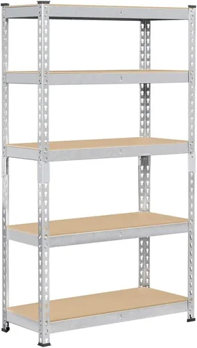 Vista 10 de Topeakmart Estantes utilitarios de 5 niveles, estantes de almacenamiento de metal, estanterías ajustables, montaje sin tornillos, estantes de Negro