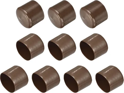Vista 157 de uxcell 10 tapas de goma para extremos de 0.591 in de identificación, tapa de extremo redondo, protectores de rosca de tornillo, color negro