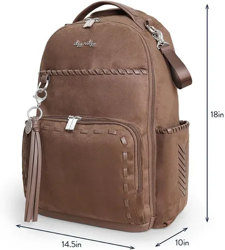 Vista 11 de Itzy Ritzy Boss Plus Mochila grande para pañales con 19 bolsillos (Aspen)
