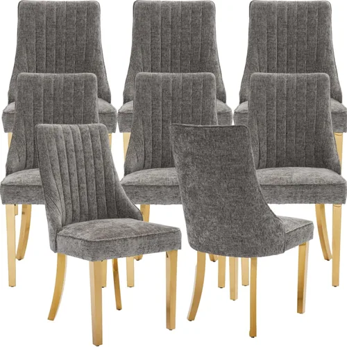 Vista 22 de Sillas de Comedor - Juego de 2 sillas de comedor modernas de mediados de siglo, tapizadas de tela con respaldo alto, sillas de cocina y comedor