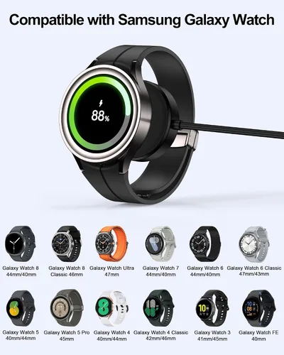 Vista 7 de Cargador de reloj Samsung, base de carga inalámbrica magnética para Galaxy Watch 8, cargador de reloj Galaxy con cable de carga rápida USB C de 3